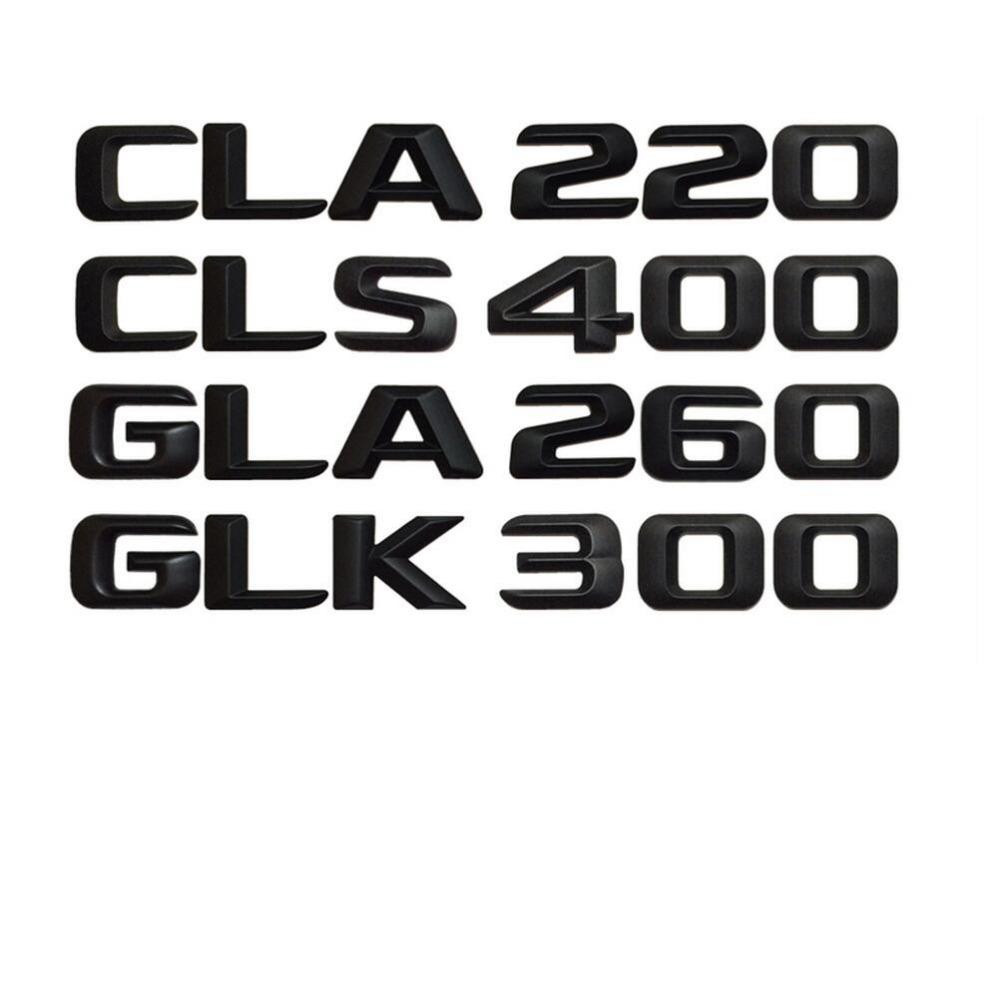 Matt Black Trunk Rear 3D Letters Number Emblems Badges for Mercedes Benz AMG A B C E G S CL SL R CLK ML GLE GLK Class MU8