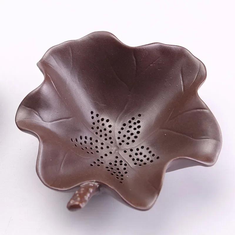 Creative Handmade Lotus Leaf Lotus Pond Tea Strainer Stoneware Tea Filter Ceramic Tea Infuzer Siteel