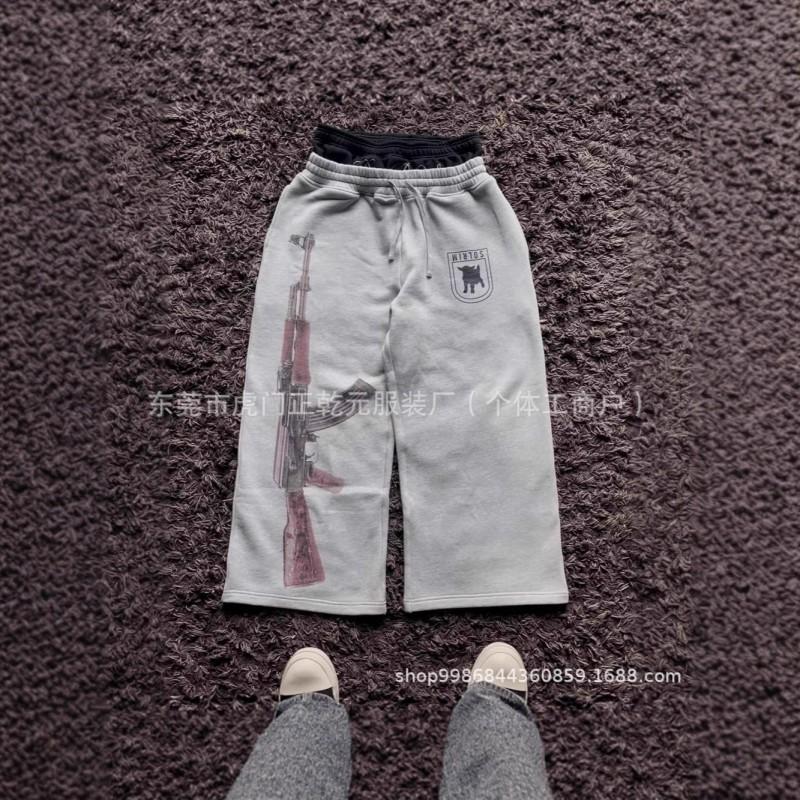 High Street Ins Style Printed Wide Leg Pants Casual Streetwear Trousers Teens