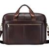 Men's Genuine Leather 15" Laptop Briefcase & Crossbody Shoulder Bag