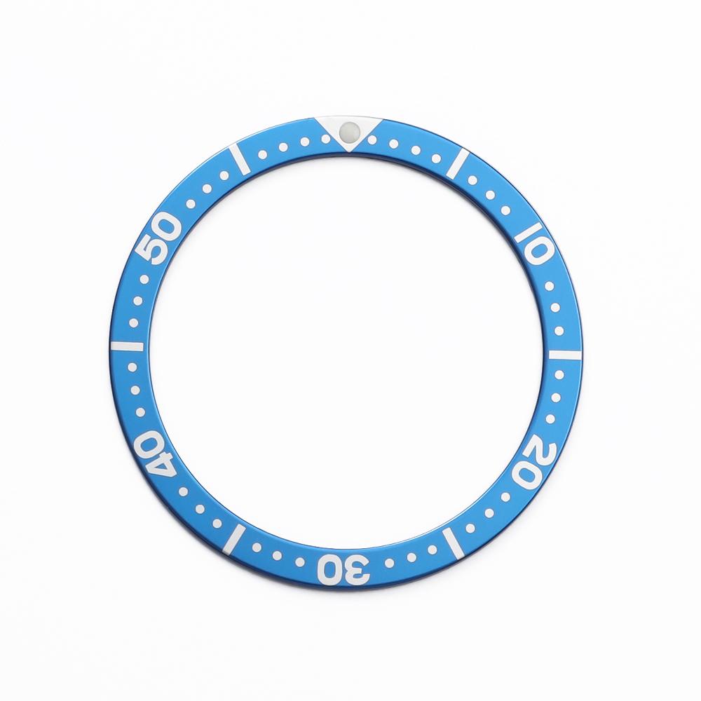 38mm Flat Fashion Luminous Aluminum Watch Bezel Insert Fits SKX007 SKX009 SRPD Watch Cases NH35 NH36 Movement Watch Ring Parts