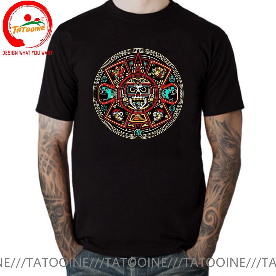 Lustiges Design Maya Azteken Kalender Kunst Sred Wams Unisex Mode Trendige Freizeitkleidung Stilvolle Oberteile T-Shirt Freizeit-T-Shirt Unisex