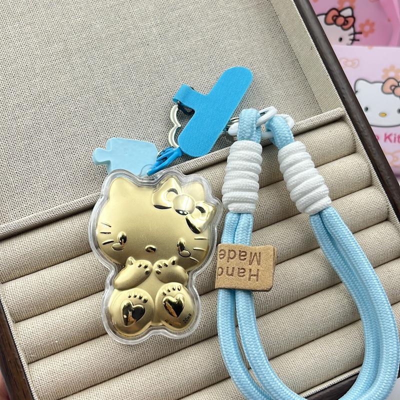 20mg Pure Gold Wealth-Attracting Cat Pendant Keychain - Gold Gift for Girlfriend