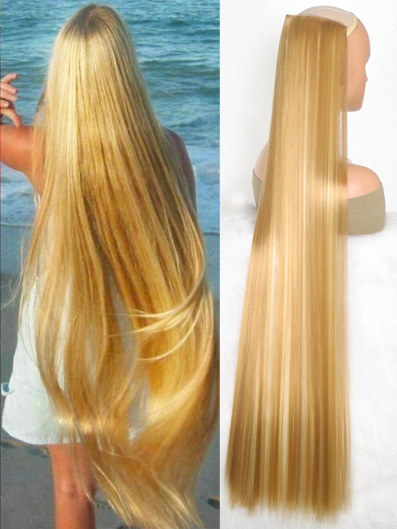 

Aosiwig синтетические супер длинные прямые 100 см 5 клипс для наращивания волос натуральные волосы черный блондин поддельные накладные волосы для женщин 40inches-100cm