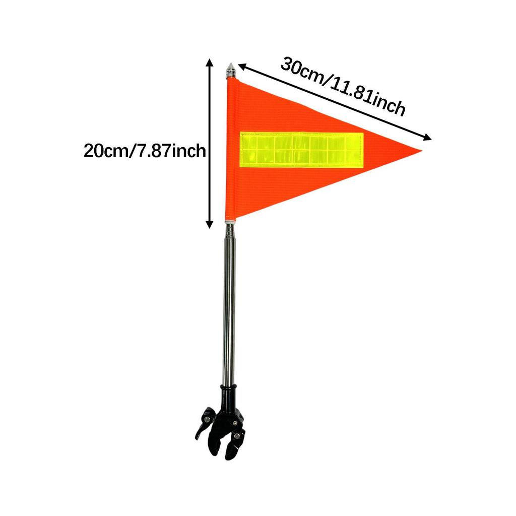 Bike Safety Flag with Pole Stainless Steel Pole with Reflective Strip Suitable for both children, young kids and adult