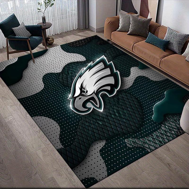 Philadelphia Eagles2 Flannel Pattern Square Carpet,Area Rug,Carpet Rug for Living Room Bedroom Sofa Playroom Decor,Non-slip Floor Mat