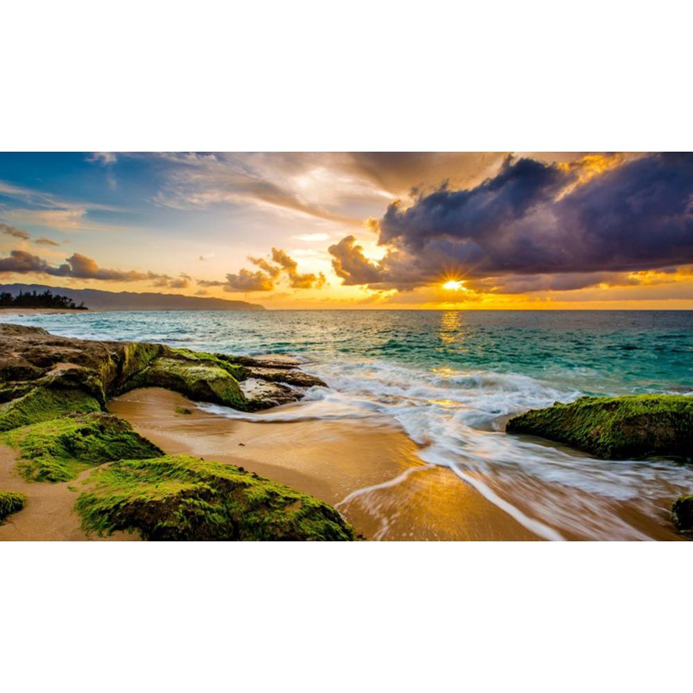 5D Diamond Painting Sunset Landscape Diy Round Water Diamond Embroidery Beach Mosaic Pattern Complete Design Home Decoration