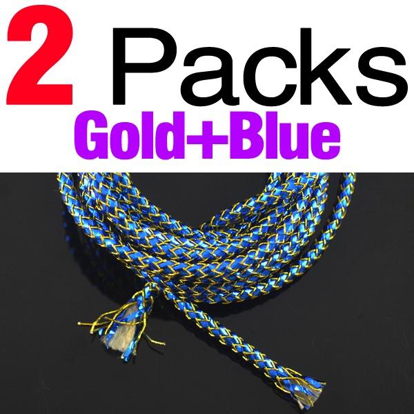 MNFT 2Packs(Total 4m) Mraided Holographic Mylar Cord 3.5mm 3mm Tubes For Fish Fly Tying Materials There Are White Lines Filling
