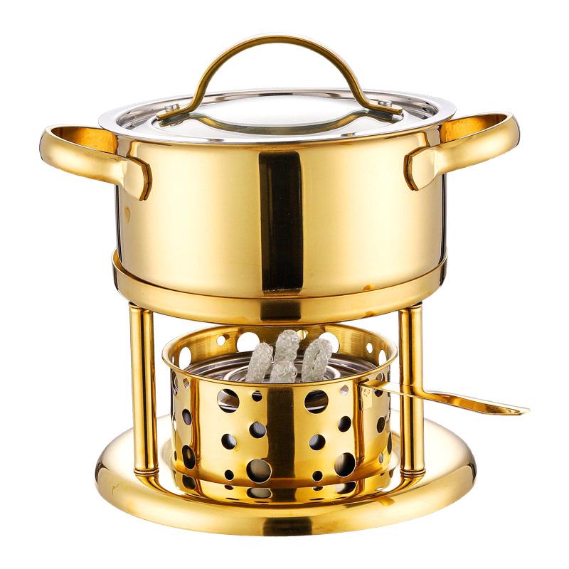 Stainless Steel Single-Person Hot Pot with Alcohol Stove - Portable Self-Service Shabu-Shabu for Home or Restaurant Use