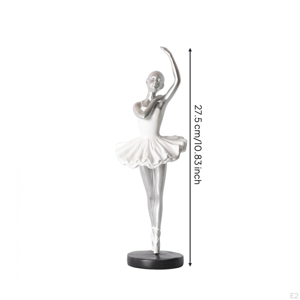 Figurina Ballerina Balletto Tutù Bianco Stile Ballerina in Piedi Finitura Lucida Ragazza