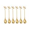 6pcs Leaves scoop ice cream dessert spoon creative contracted stainless steel