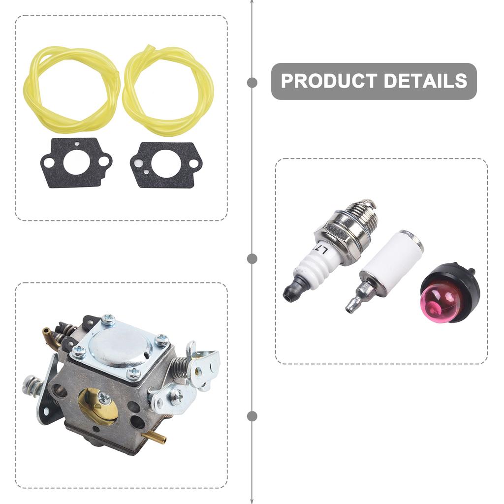 Comprehensive Carburetor Kit for Poulan Chainsaws Fits Models from 2250 to 262 Includes All Essential Components