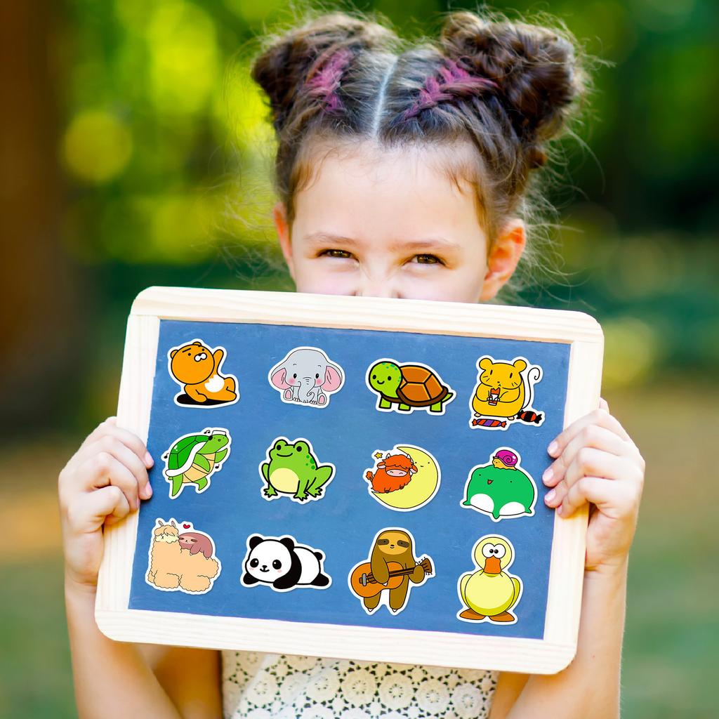 50 Cute Animal Stickers Cute Children's Graffiti Stickers Cup Notebook Helmet Refrigerator Electric Car Stickers