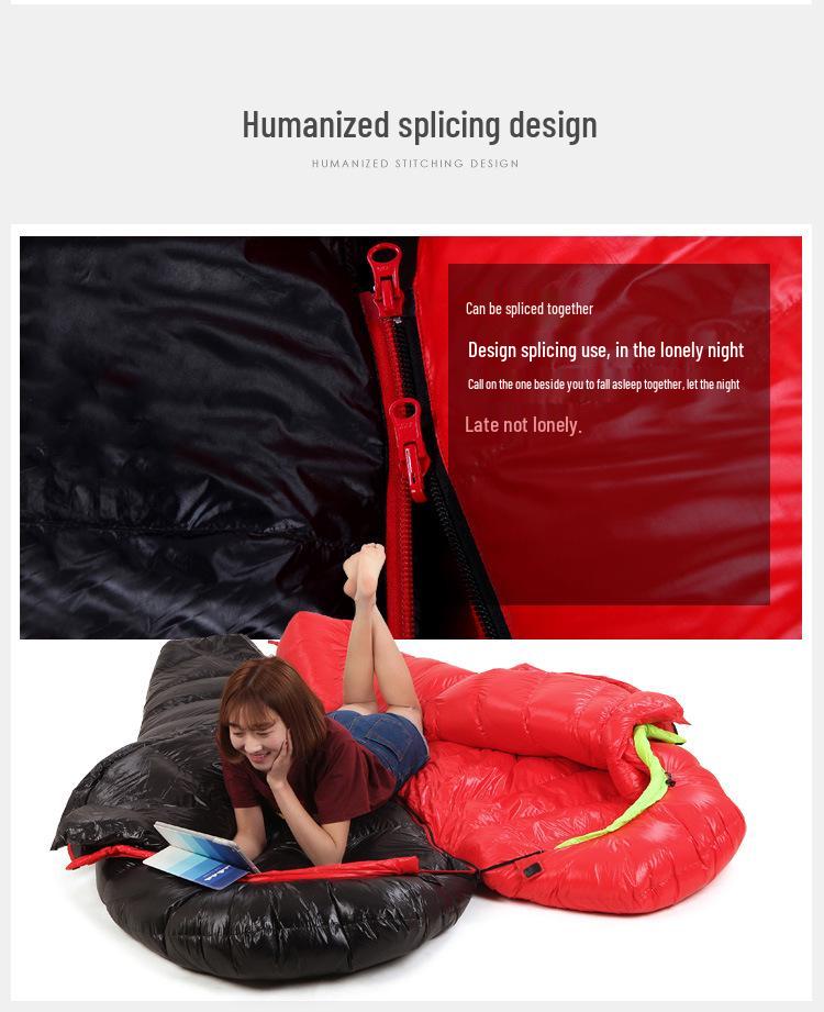 Adult Mummy Sleeping Bag -25°F for Camping and Travel, Duck Down