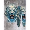 Hooded Men's Outfit Winter Street Style Trendy 3D Roaring Lion Graphic Print Hoodie Sweatpants Set Men's Fashion Casual Wear for Adults Men Holiday