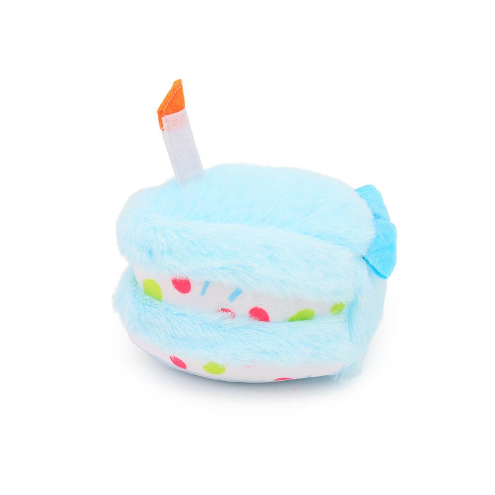 Party Candle Small Cake Dog Toy Pink Blue Soft Plush Birthday Cake Chew Pet Toy