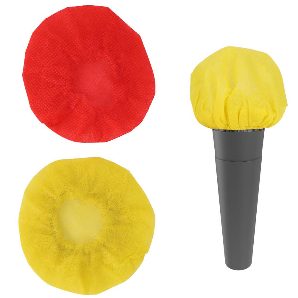 100 Stück Einweg-Vlies-Mikrofonabdeckung Zubehör für KTV Bühne Interview Zubehör(Rot und