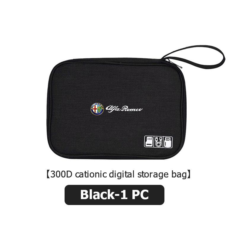 For Alfa Romeo Car Charger Data Cable Organizer Bag Travel Digital Storgage Bag Accessories 159 Giulietta Giulia 147 Mito 156