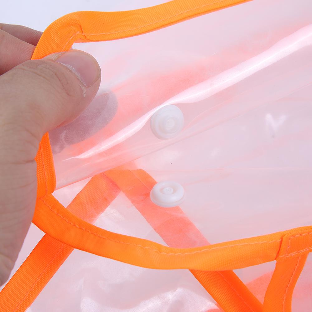 PU Transparent Orange Kante Haustier Wasserdicht Regenfest Kapuzenregenmantel Regenponcho Mantel Jacke Kleidung für Hunde Katzen
