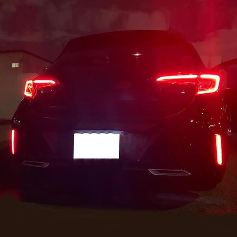 2x LED Rear Bumper Reflector Brake Lights Red For 12-17 Toyota Prius V, Scion tC