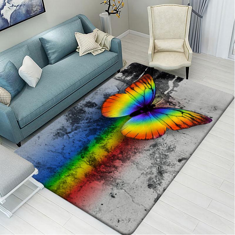 Bunte Schmetterlings-Eingangstürmatte, Innenteppich, Schlafzimmer, Wohnzimmer, Bodenmatte, Badezimmer, rutschfester Teppich