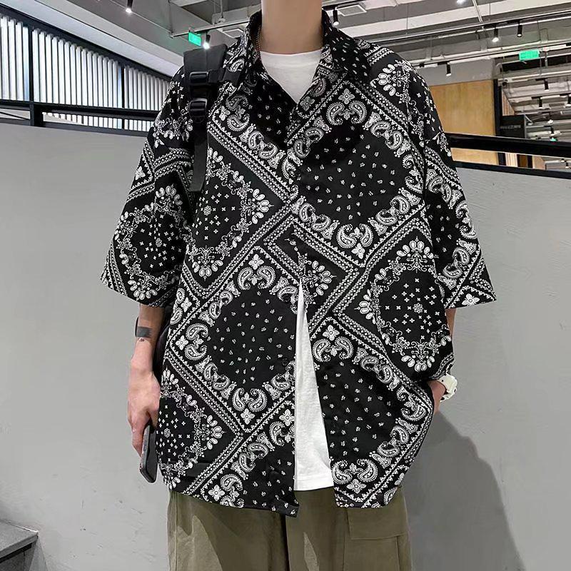 Unisex Summer Floral Short Sleeve Shirt - Hainan Sanya Travel & Casual Hong Kong Style Fashion