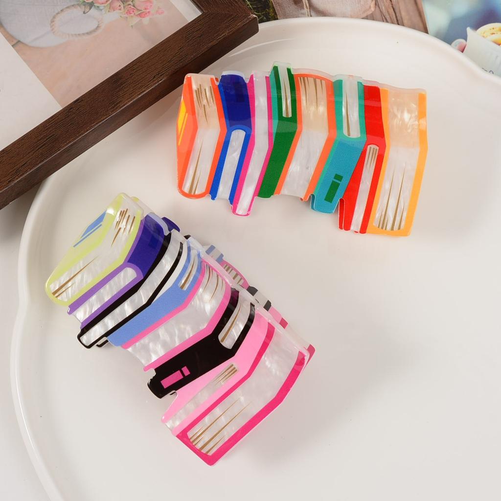 1 Piece of Niche Acrylic Bookshelf Book Candy Colored Hair Clip, Fresh Story Book Hair Clip, Large Y2k Dopamine Disc Hair Clip,