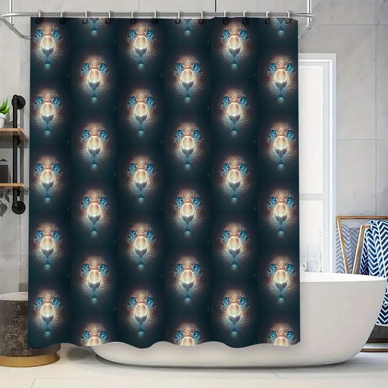 

Bathroom Shower Curtain Tropical Peacock Feather Print Waterproof Decor Vintage Farmhouse Modern Washroom Fabric W60H190(CM)-1 Pcs