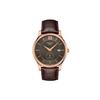 Elegance Series Automatic Mechanical Movement Small Second Mens Watch 40mm Coffee Dial Stainless Steel Case Leather Strap T063.428.36.068.00