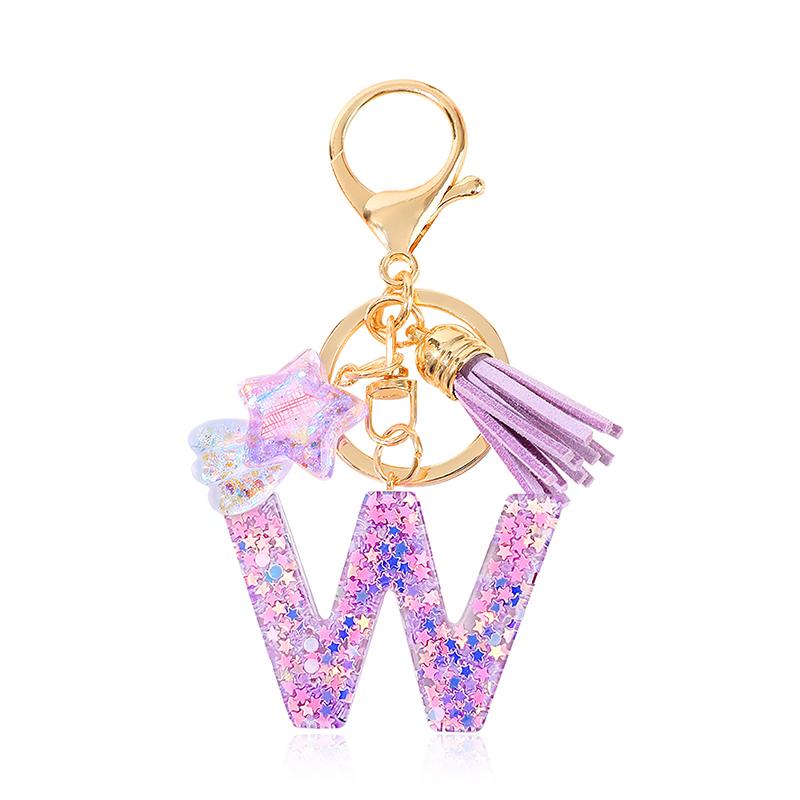 Diy A-Z Letters Keychain Metal Holder Pendent Key Chain Women Car Key Ring Simple Letter Name Key Party Gift Jewelry