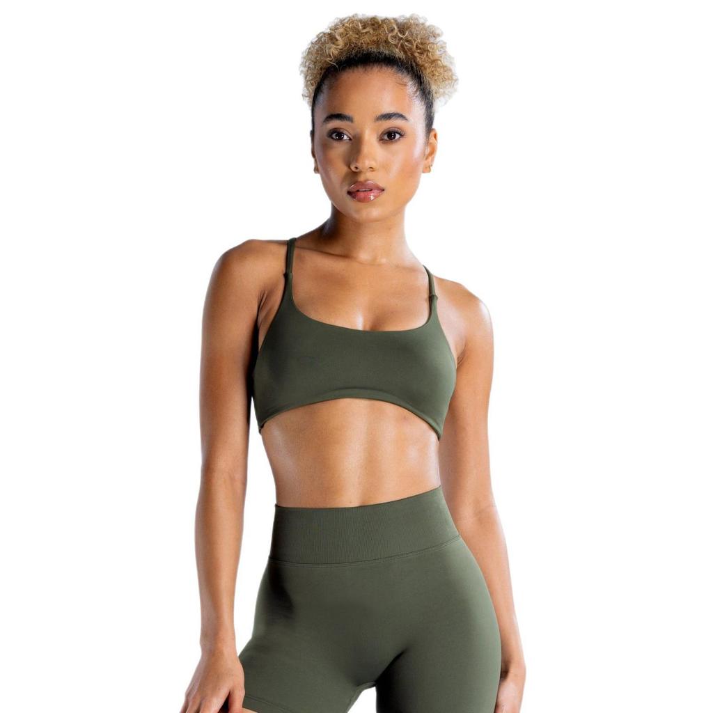 DFYNE Sport-BH mit gekreuztem Rücken und nahtlosem Design: Hochelastische Matte Nylon Yoga Weste für Damen