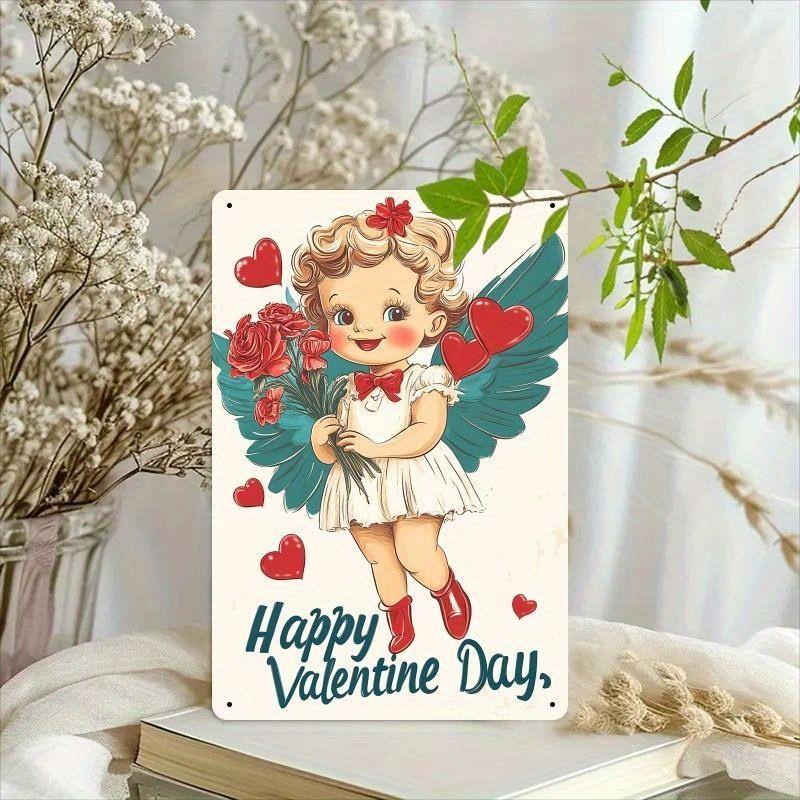 Peinture décorative métallique rétro pour la Saint-Valentin pour chambre à coucher de couples, salon, café, bar, restaurant