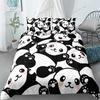 Cute Panda Duvet Cover Cartoon Animal Bedding Set Microfiber Giant Panda Comforter Cover Twin for Kids Girls Teen Kawaii Bedroom