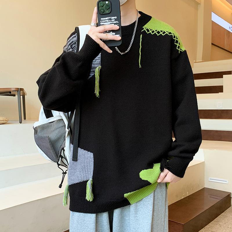 

Горячая распродажа, популярный, новый повседневный свитер с полукруглым вырезом на осень и зиму, мужской базовый вязаный свитер XL