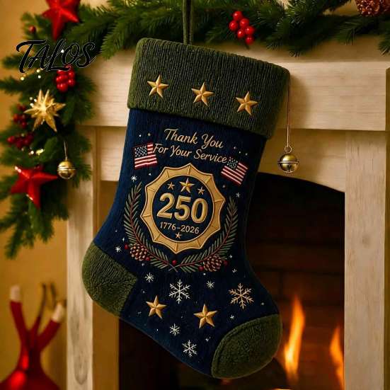 Soft Fabric Gift Bags for Candy USA 250th Anniversary 1776-2026 Embroidered Christmas Stocking, 18 Inch Large Sacks Neighbors Friends Patriotic