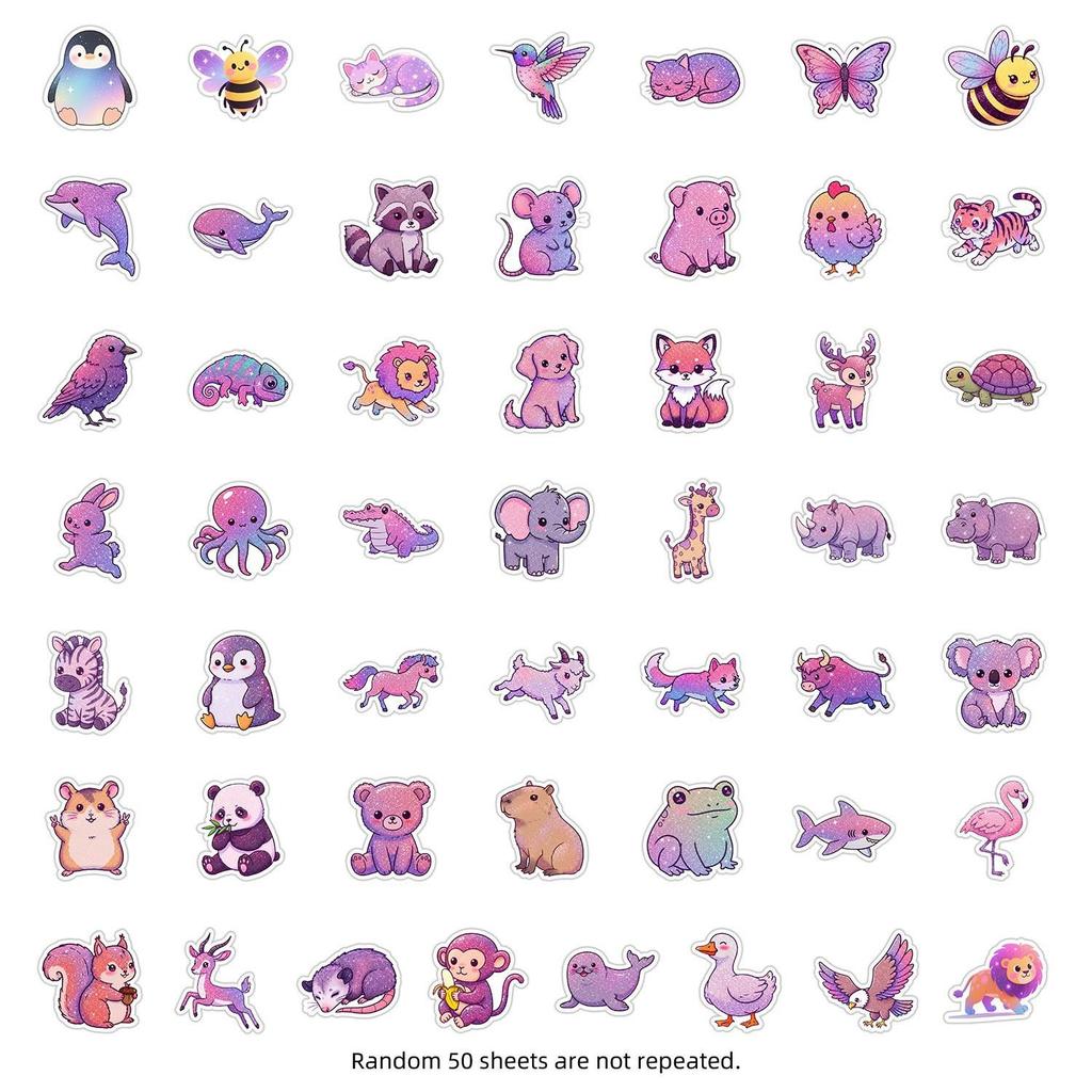 50 Cartoon 3D Animal Graffiti Stickers - Creative Waterproof Decor for Phones and Computers
