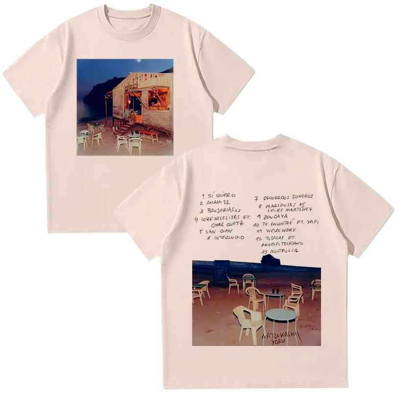 Natsukashii Yoru T Shirt Rapper Album Merch Tee Fashion Hip Hop Short Sleeve T-shirt Unisex Cotton Autumn and Winter Innerwear