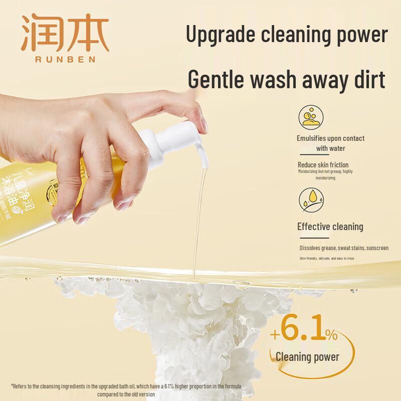 Runben Kids 2-in-1 Gentle Bath Oil