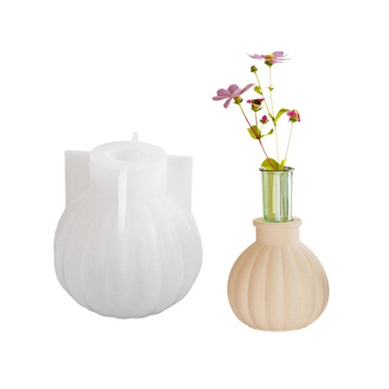Silicone Mold for Gypsum Flower Vase and Candle Stand Candlestick Making Mould Round Plaster Vases Molds Jewelry Tool