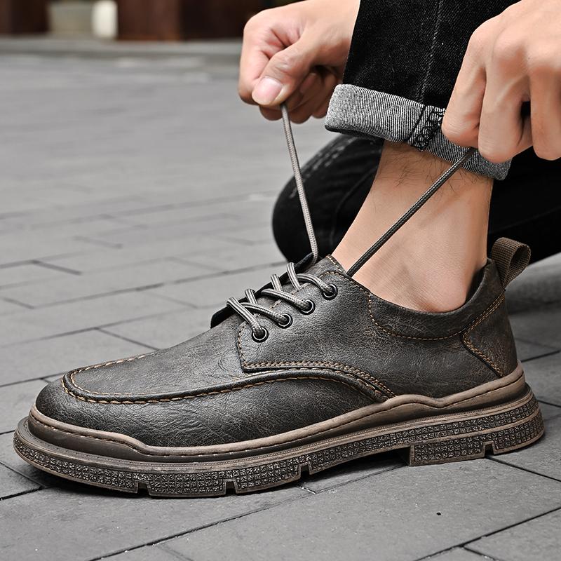 Handmade Retro Genuine Leather Men Shoes Comfortable Casual Leather Shoes Moccasins Man Flats Shoes