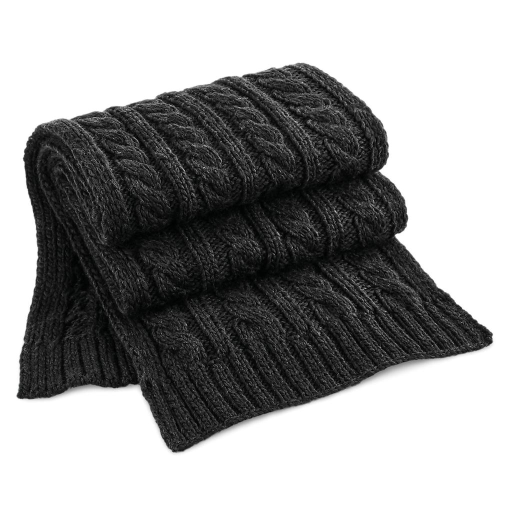 Unisex Adult Cable Knit Melange Scarf