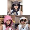 Cute Cat Ear Sun Hat With Large Brim For Womens Summer Sun Protection
