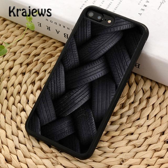 Krajews Cool Tire Tread Wheel Style Track Phone Case Cover For iPhone 14 6s 7 8 Plus XR XS 11 12 13 Pro Max Samsung S21 S22ultra