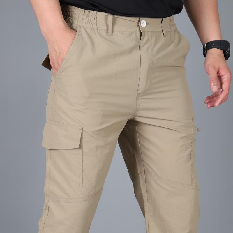 Men's Outdoor Quick-Dry Waterproof Trekking Pants - Casual Multi-Pocket Straight Leg Workwear