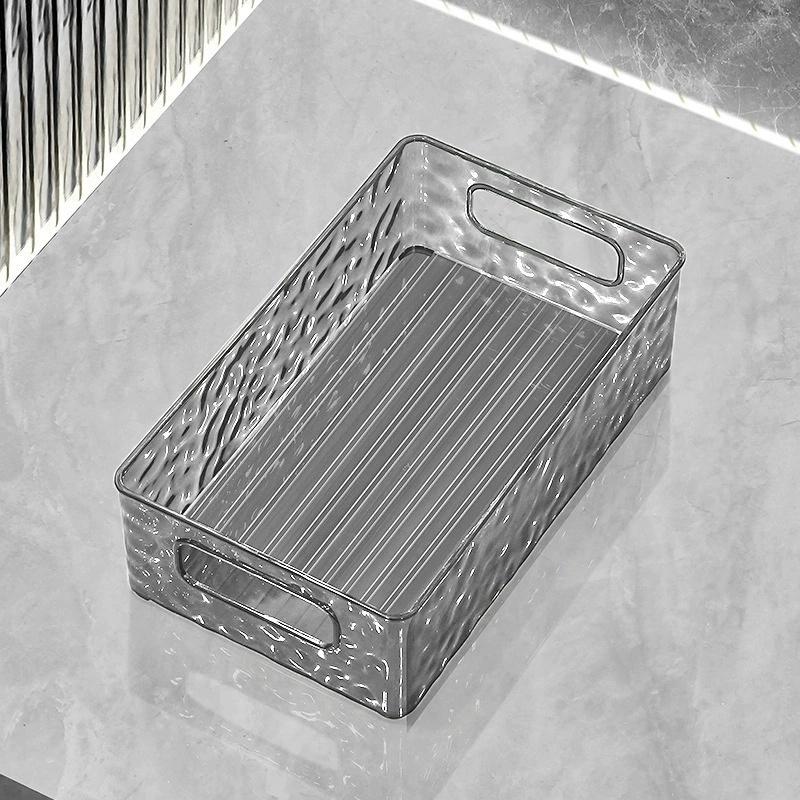 

Штабелируемый ящик для хранения, акриловый органайзер, органайзер для косметики и средств для красоты для комодов, ванных комнат, шкафчиков серый