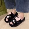 Women Cotton Slippers Autumn Winter New Fashion Outdoor Non Slip One Word Slippers Lightweight Comfortable Soft Sole Plush Shoes