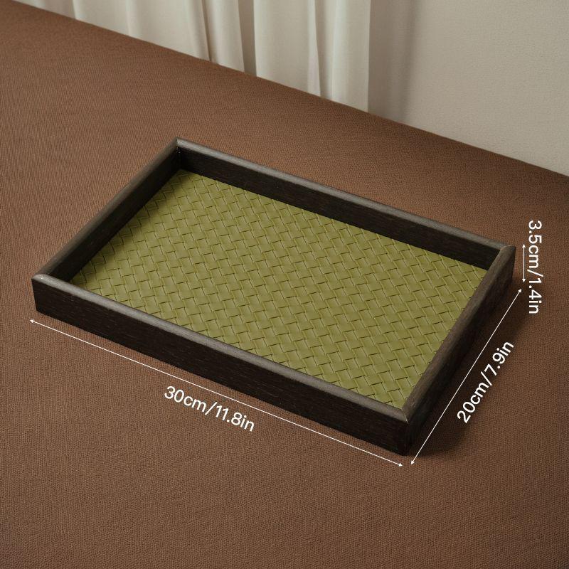 Caixa de Armazenamento de Joias de Madeira para Mesa com Base de Couro - Bandeja Decorativa de Alto Valor para Hall de Entrada Luxuoso