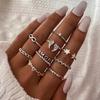 Vintage Distressed Butterfly Snake-shaped Ring Set - Multi-jointed Open-ended Set Ring Set