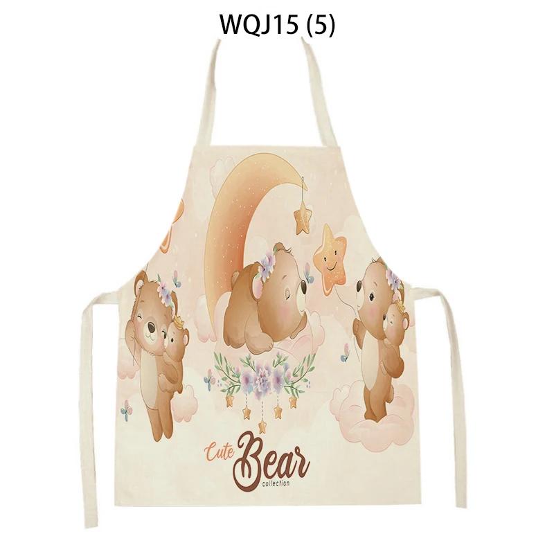 Women Men Animal Style Cooking Kitchen Aprons Koala Bear Hedgehog Fox Printed Home Sleeveless Aprons Cleaning Supplies
