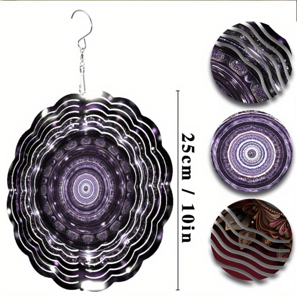 360 Degree Rotating 10 Inch Metal Wind Spinner for Outdoor Garden Patio Balcony Decor Elegant Hanging Wind Chime No Electricity Needed